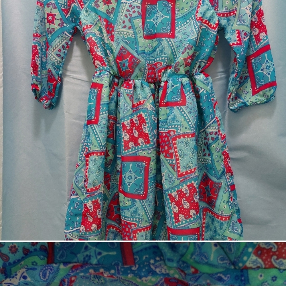 Girls Dress Multi Colored Patterned, Size Small - Picture 2 of 7